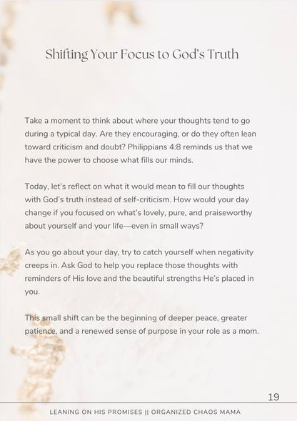 Leaning on His Promises 5 Day Workbook - EBOOK